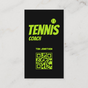 Carte De Visite Entraîneur de tennis noir
