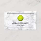 Carte De Visite Entraîneur de tennis professionnel Marbre blanc Sp (Devant)