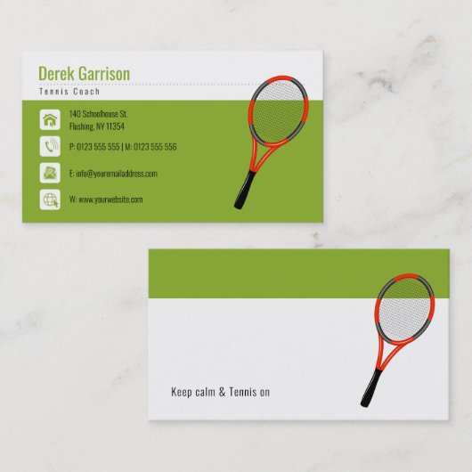 Carte De Visite Entraîneur de tennis professionnel | Master Sport (Devant / Derrière)