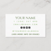 Carte De Visite Entraîneur de tennis professionnel Monogramme Médi (Dos)