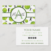 Carte De Visite Entraîneur de tennis professionnel Monogramme Médi (Devant / Derrière)