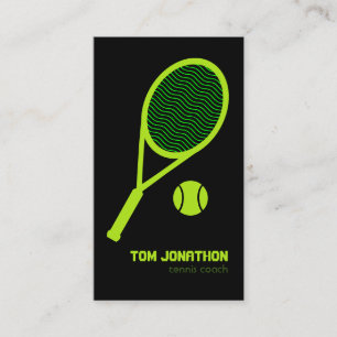 Carte De Visite Entraîneur de tennis professionnel Pat Ball Noir 