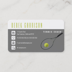 Carte De Visite Entraîneur de tennis professionnel Raquette de