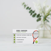 Carte De Visite Entraîneur de tennis professionnel | Raquette de t (Debout devant)