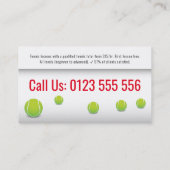 Carte De Visite Entraîneur de tennis professionnel | Raquette de t (Dos)