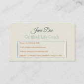 Carte De Visite Entraîneur de vie élégant (Dos)