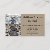 Carte De Visite Entraîneur de vie en pierres empilées modifiables (Devant)