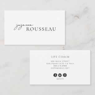 Carte De Visite Entraîneur de vie minimaliste moderne simple