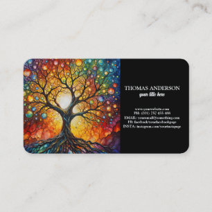 Carte De Visite Entraîneur de vie moderne de l'arbre de vie et du