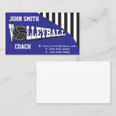 Carte De Visite Entraîneur de volley-ball - Bleu (Devant / Derrière)