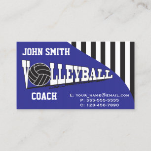 Carte De Visite Entraîneur de volley-ball - Bleu