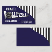 Carte De Visite Entraîneur de volley-ball - Bleu foncé (Devant / Derrière)