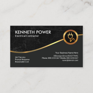 Carte De Visite Entraîneur d'électricité Black Grunge Royal Gol