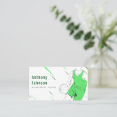 Carte De Visite Entraîneur d'entraîneurs de basket-ball vert moder (Debout devant)