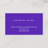 Carte De Visite Entraîneur du concours de brillance violette et or (Dos)