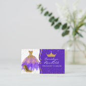 Carte De Visite Entraîneur du concours de brillance violette et or (Debout devant)