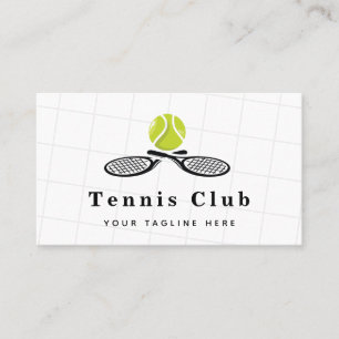 Carte De Visite Entraîneur élégant et élégant du club de tennis pr