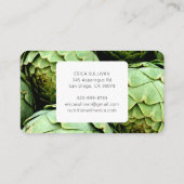 Carte De Visite Entraîneur en santé nutritionniste Chef Vegan Arti (Dos)