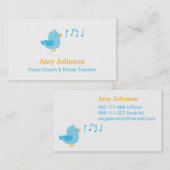 Carte De Visite Entraîneur et professeur de musique vocaux (Devant / Derrière)