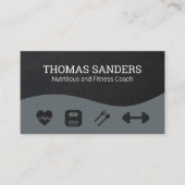 Carte De Visite Entraîneur Fitness | Icônes de santé (Devant)