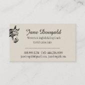 Carte De Visite Entraîneur instructeur d'équitation sur mesure (Devant)