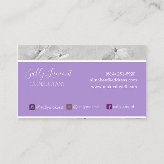 Carte De Visite Entraîneur Lilac Spring Consultant (Dos)