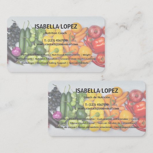 Carte De Visite Entraîneur nutritionnel bilingue (Devant / Derrière)