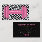 Carte De Visite Entraîneur personnel à la mode d'impression rose (Devant / Derrière)