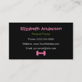 Carte De Visite Entraîneur personnel à la mode d'impression rose (Dos)