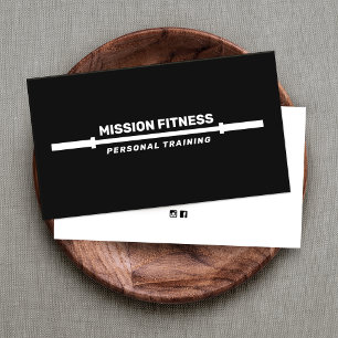 Carte De Visite Entraîneur personnel Black Barbell Fitness