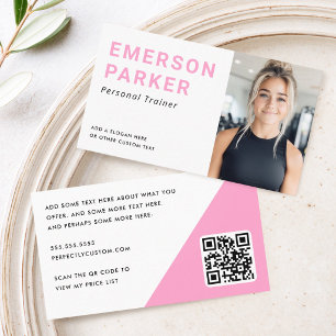 Carte De Visite entraîneur personnel coach de fitness photo rose