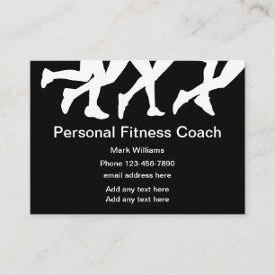 Carte De Visite Entraîneur Personnel de Fitness Noir et Blanc