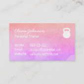 Carte De Visite Entraîneur personnel de forme physique rose de (Dos)