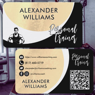 Carte De Visite Entraîneur Personnel Fitness QRcode Dynamique Mode