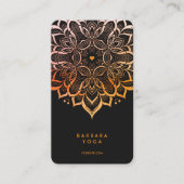 Carte De Visite Entraîneur Personnel Minimal Noir Orange Mandala (Devant)