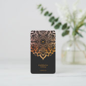Carte De Visite Entraîneur Personnel Minimal Noir Orange Mandala (Debout devant)