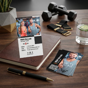 Carte De Visite Entraîneur Personnel Moderne Fitness avec Photo