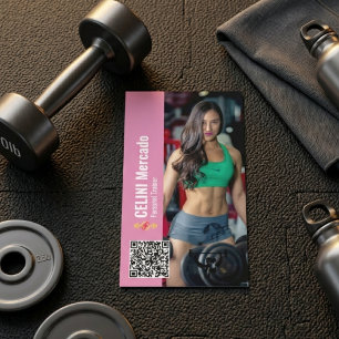 Carte De Visite Entraîneur Personnel Moderne Fitness avec Photo Bu