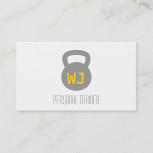 Carte De Visite Entraîneur Personnel Moderne Minimaliste Kettlebel