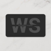 Carte De Visite Entraîneur personnel Noir avec initiales (Devant)