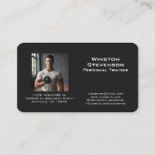 Carte De Visite Entraîneur personnel Noir avec initiales (Dos)