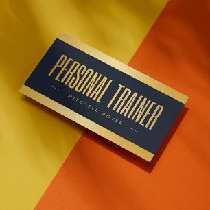 Carte De Visite Entraîneur Personnel Professionnel Bleu Marine Et