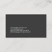 Carte De Visite Entraîneur personnel unique en gris foncé (Dos)