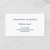 Carte De Visite Entraîneur pour le succès Marine bleu (Dos)