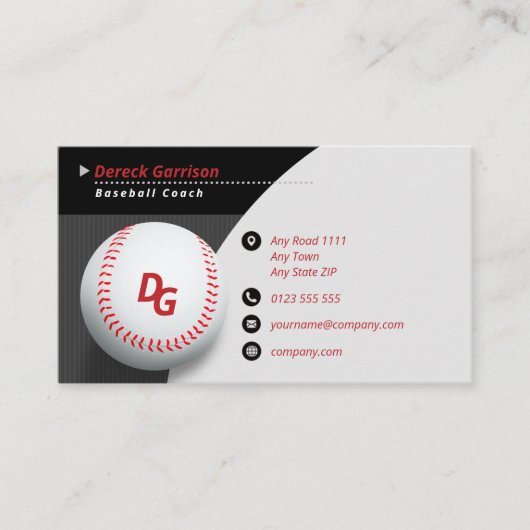 Carte De Visite Entraîneur professionnel | Baseball Master Sport (Devant)