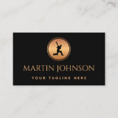 Carte De Visite Entraîneur professionnel de cricket Gold & Black L (Devant)