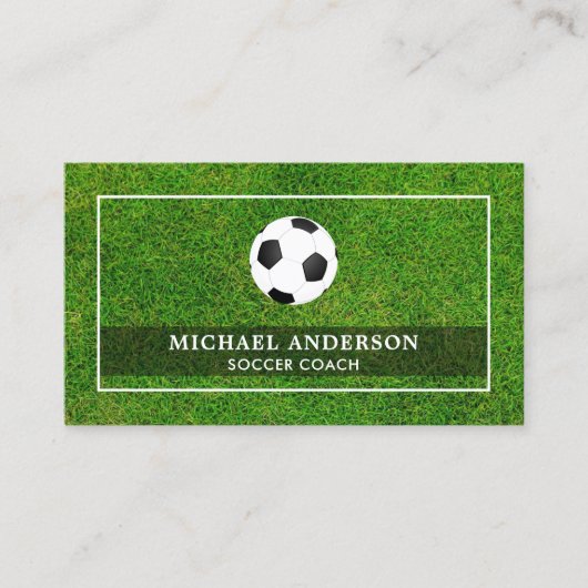 Carte De Visite Entraîneur professionnel de soccer Green Sports Tu (Devant)