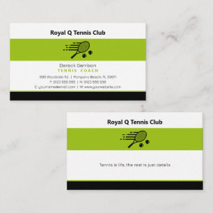Carte De Visite Entraîneur Professionnel Maître de Tennis Sport