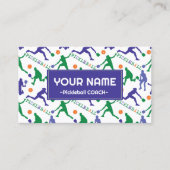 Carte De Visite Entraîneur silhouettes de Pickleball sur blanc (Devant)