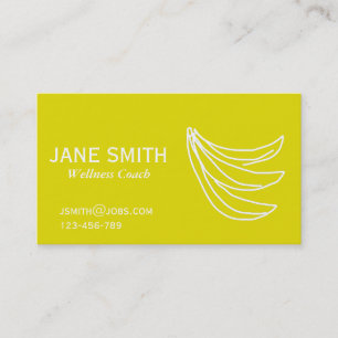Carte De Visite Entraîneur simple de bien-être jaune banane